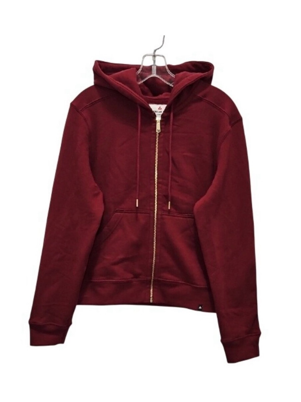 American Giant Women's Maroon Zip-Up Hoodie
